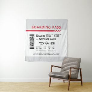 Tenture Carte d'embarquement - Gris