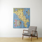 Tenture Carte des Cornouailles, Angleterre (En situation)