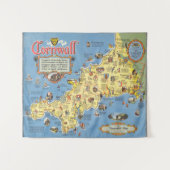 Tenture Carte des Cornouailles, Angleterre (Devant (Horizontal))