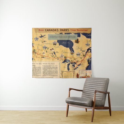 Tenture Carte des parcs du Canada - du Canada (En situation (horizontale))