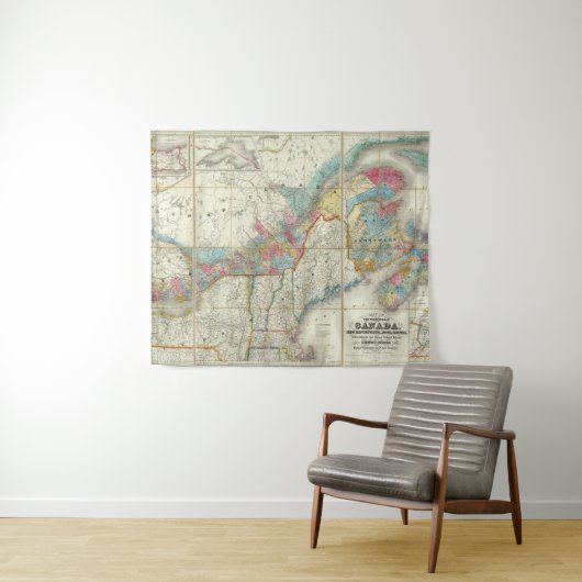 Tenture Carte des provinces du Canada (En situation (horizontale))
