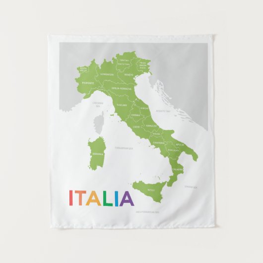 Tenture Carte des régions d'Italie (Devant)