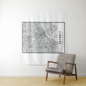 Tenture Carte Détroit (En situation)