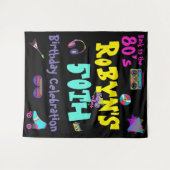 Tenture Carte d'invitation d'anniversaire thème 80 ou 90 (Devant (Horizontal))