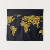 Tenture Carte d'or du monde de point (Devant (Horizontal))