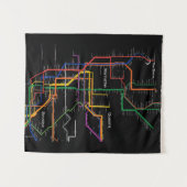 Tenture Carte du métro NY-City (Devant (Horizontal))