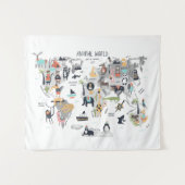 Tenture Carte du monde animal (Devant (Horizontal))