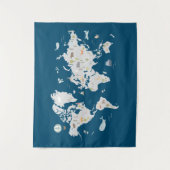 Tenture Carte du monde animal mignon (Devant)