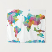 Tenture Carte du monde faite de formes géométriques (Devant (Horizontal))