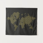 Tenture Carte du monde numérique (Devant (Horizontal))