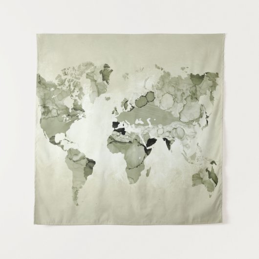 Tenture Carte du monde vert clair 123 (Devant)