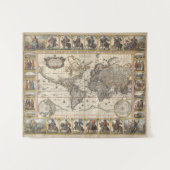 Tenture Carte du monde vintage (Devant (Horizontal))