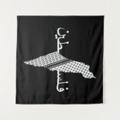 Tenture Carte du Motif de la Palestine Keffiyeh (Devant (Horizontal))