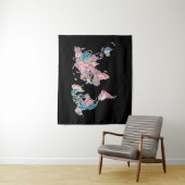 Tenture Carte Floral World (En situation)