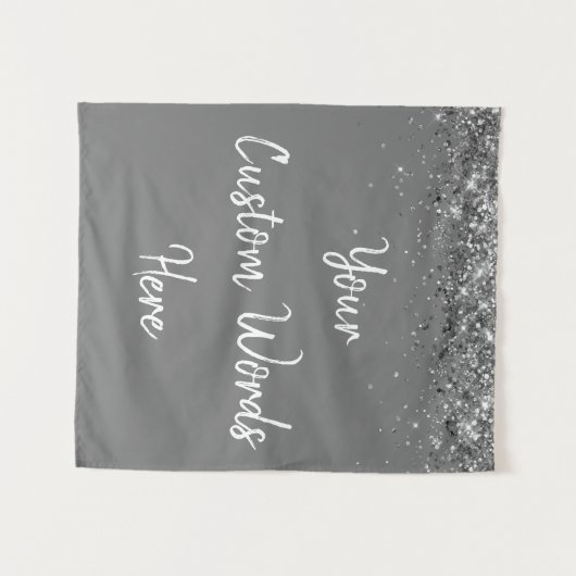 Tenture Carte Gray fond d'Anniversaire Photo Booth Grey (Devant (Horizontal))