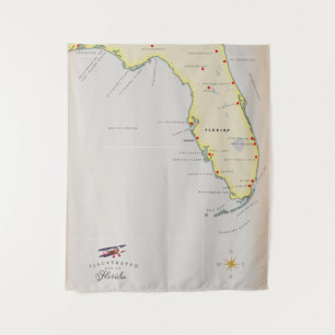 Tenture Carte illustrée de Floride