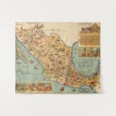 Tenture Carte imagée du Mexique (Devant (Horizontal))