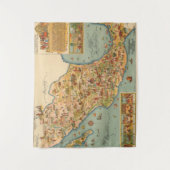 Tenture Carte imagée du Mexique (Devant)