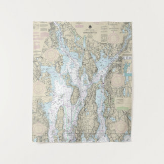 Tenture Carte marine de la baie Narragansett 13221