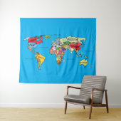 Tenture Carte mondiale (En situation (horizontale))