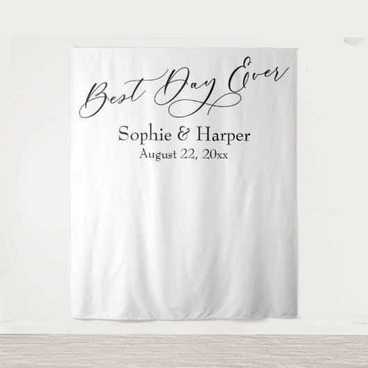 Tenture Carte photo simple du meilleur jour jamais (Devant)