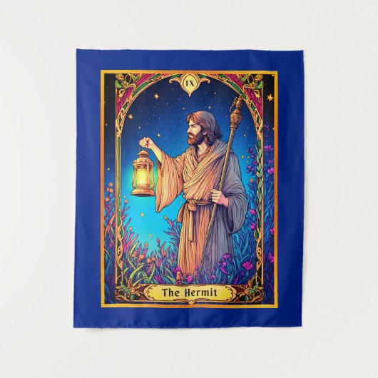Tenture Carte Tarot Art Nouveau, Hermite (Devant)