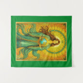 Tenture Carte Tarot Art Nouveau Le Monde (Devant (Horizontal))