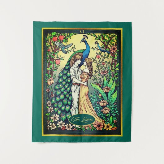 Tenture Carte Tarot Art Nouveau, Les Amoureux (Devant)