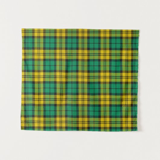 Tenture Carte Tartan Campbell Blackwatch jaune vert (Devant (Horizontal))