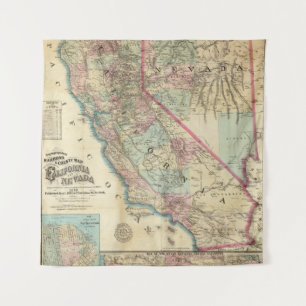 Tenture Carte topographique de chemin de fer et de comté,