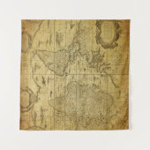 Tenture Carte vintage du monde 1635 (Devant (Horizontal))