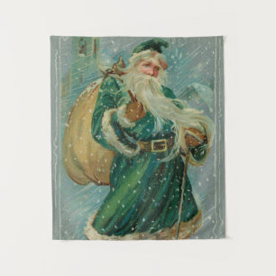 Tenture Cartes de vœux de Noël-Retro Père Noël
