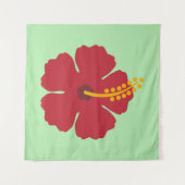 Tenture Cartoon rouge Hibiscus simple (Devant (Horizontal))