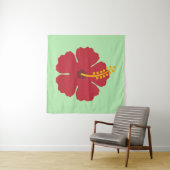 Tenture Cartoon rouge Hibiscus simple (En situation (horizontale))