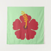 Tenture Cartoon rouge Hibiscus simple (Devant)