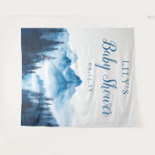 Tenture Cascade bleue Monts Baby shower fond (Devant (Horizontal))