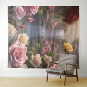 Tenture Cascade du Jardin rose La Floriographie Customisée (En situation (horizontale))