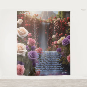Tenture Cascade du Jardin rose La Floriographie Customisée