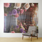 Tenture Cascade du Jardin rose La Floriographie Customisée (En situation (horizontale))