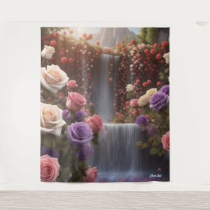 Tenture Cascade du Jardin rose La Floriographie Customisée