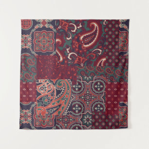 Tenture Cashmere Paisley Silk : Patchwork Vintage Abstrait