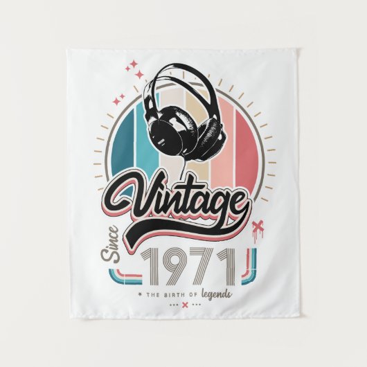 Tenture Casque audio vintage depuis 1971 (Devant)