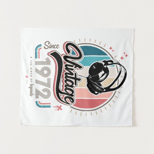 Tenture Casque audio vintage depuis 1972 (Devant (Horizontal))