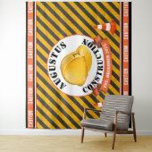 Tenture Casque de chantier|Noir et Jaune 1er Anniversaire (En situation)