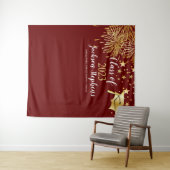 Tenture Casquette de remise des diplômes avec feux d'artif (En situation (horizontale))