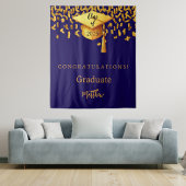 Tenture Casquette d'or bleu fête de graduation de tassel 2