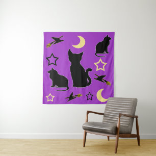 Tenture Casquettes de chats et sorcières