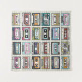 Tenture Cassette de musique rétro : Icône nostalgique (Devant (Horizontal))