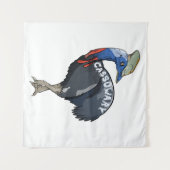 Tenture cassowaire coloré avec texte (Devant (Horizontal))