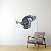 Tenture cassowaire coloré avec texte (En situation (horizontale))